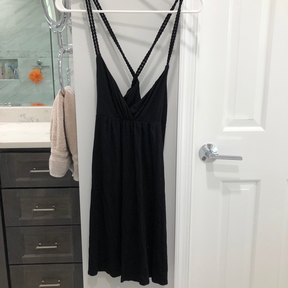 Black casual or coverup dress with cross back